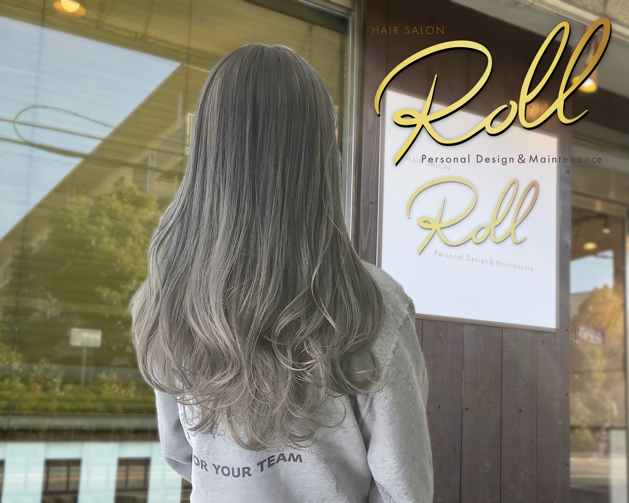 グレージュ ヘアスタイル 美容室 ロール 尼崎立花店